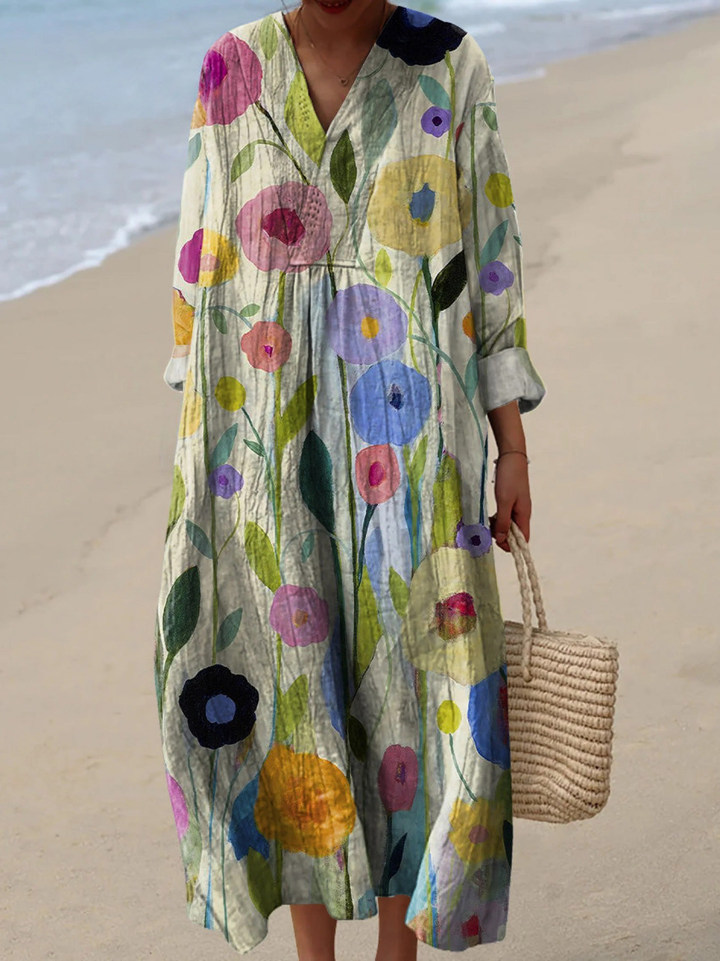 Gwendolyn | Casual Floral Lang Kjole