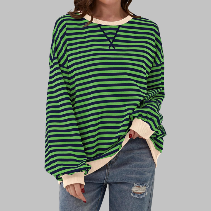 Margaret | Casual Langærmet Stribet Sweatshirt