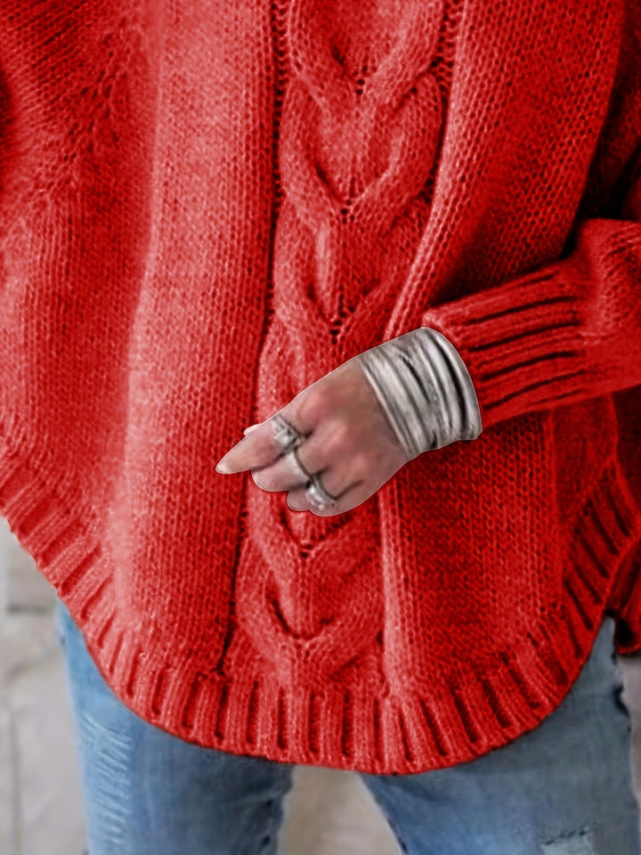 Gwendolyn | Kabelstrikket Højhalset Sweater