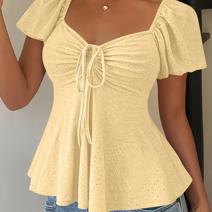 Josephine | Flutter-Ærme Peplum Top