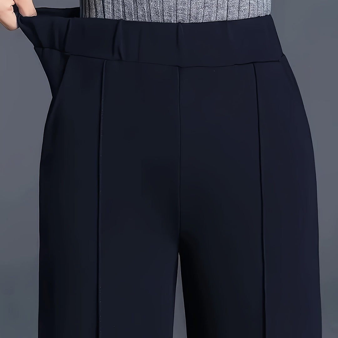 Claudia | Højtaljede Bukser med Bred Ben