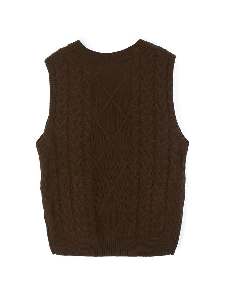 Cora | Cozy Cable-Knit V-Hals Sweater Vest