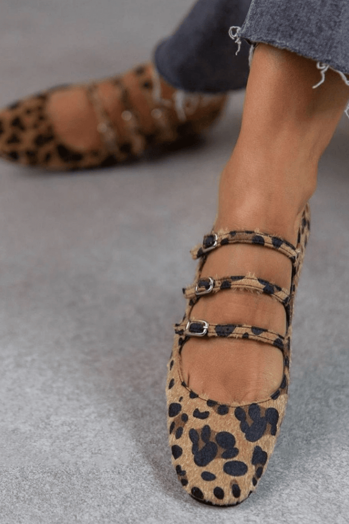 Aubrey | Premium Leopard Triple Spænde Loafers
