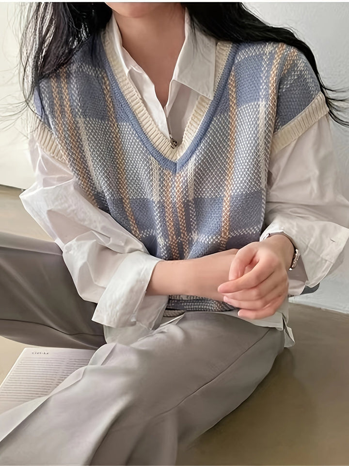 Marnie | Vintage Ternet V-Hals Sweater Vest