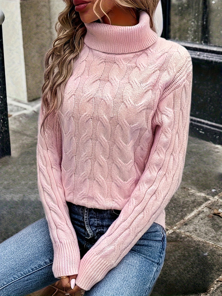 Celeste | Cozy Cable-Knit Turtleneck Sweater