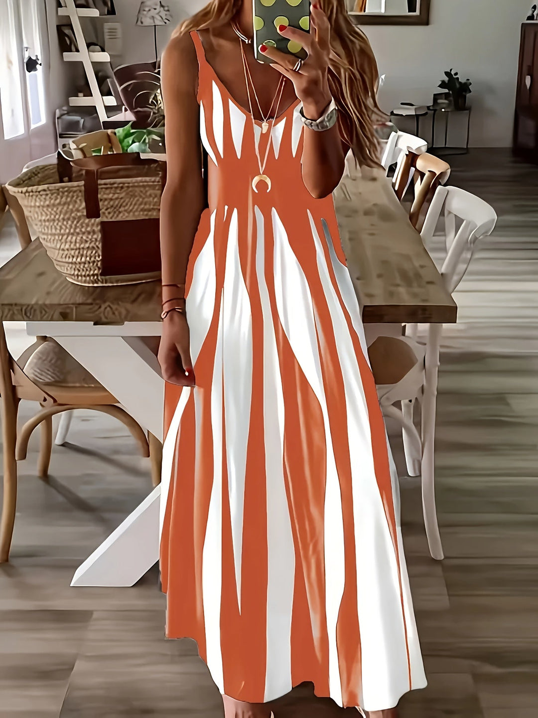 Nadine | Flowing V-Hals Maxi Kjole