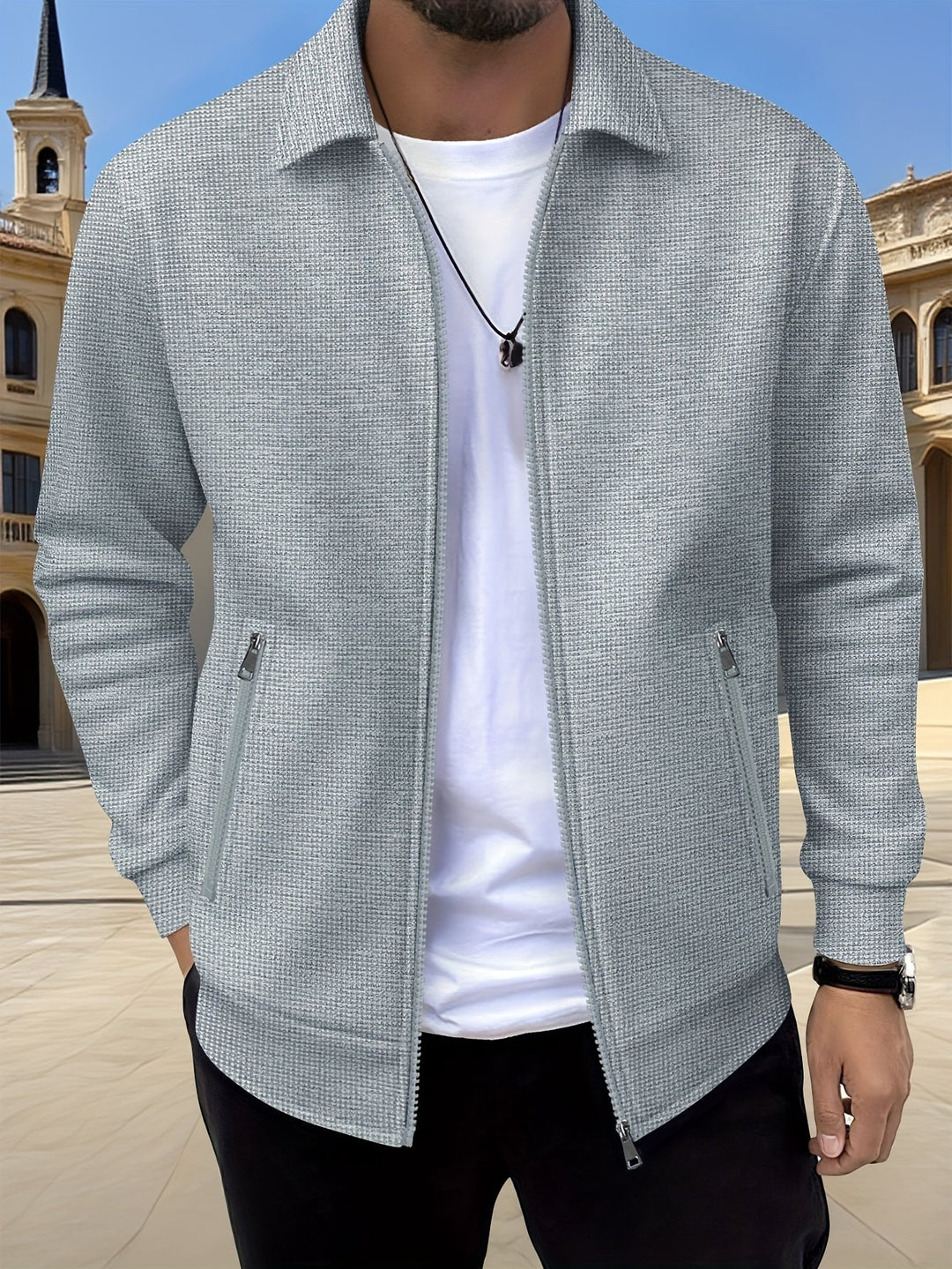 Cameron | Tekstureret Zip Jakke