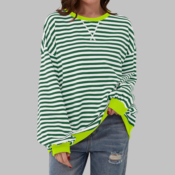 Margaret | Casual Langærmet Stribet Sweatshirt