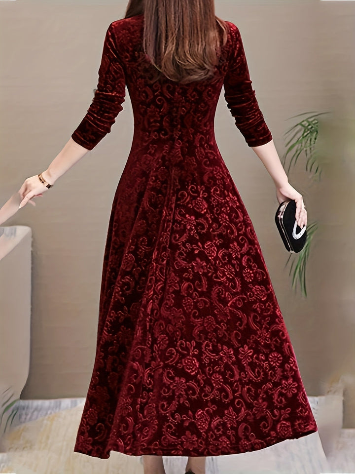 Adeline | Elegant Langærmet Midi Kjole