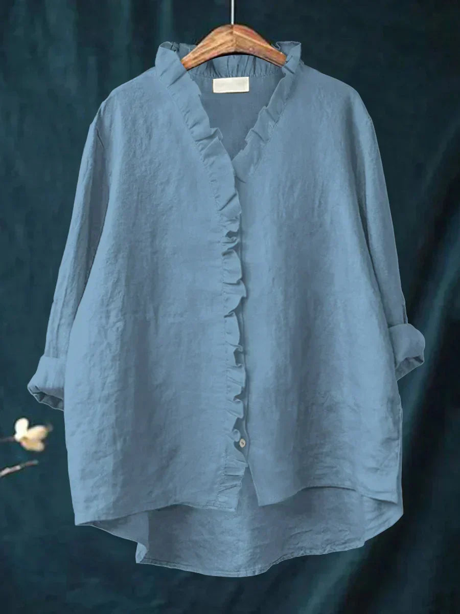 Eliza | Casual Ruffle V-Hals Bluse