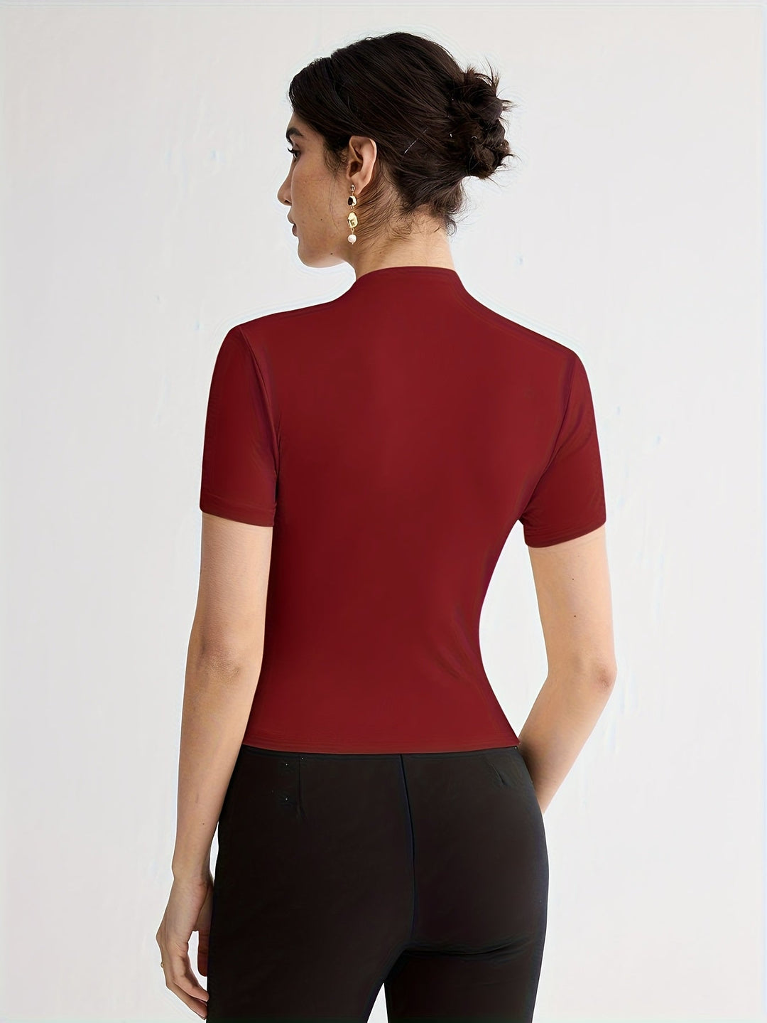 Sienna | Mock Neck Kortærmet Top
