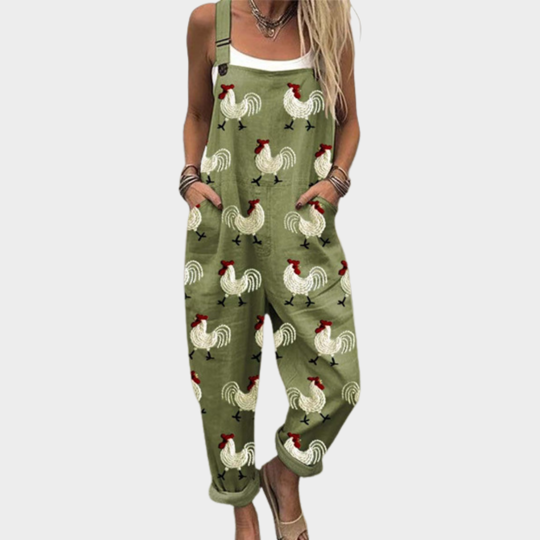 Clara | Komfortabel Kylling Kunst Jumpsuit