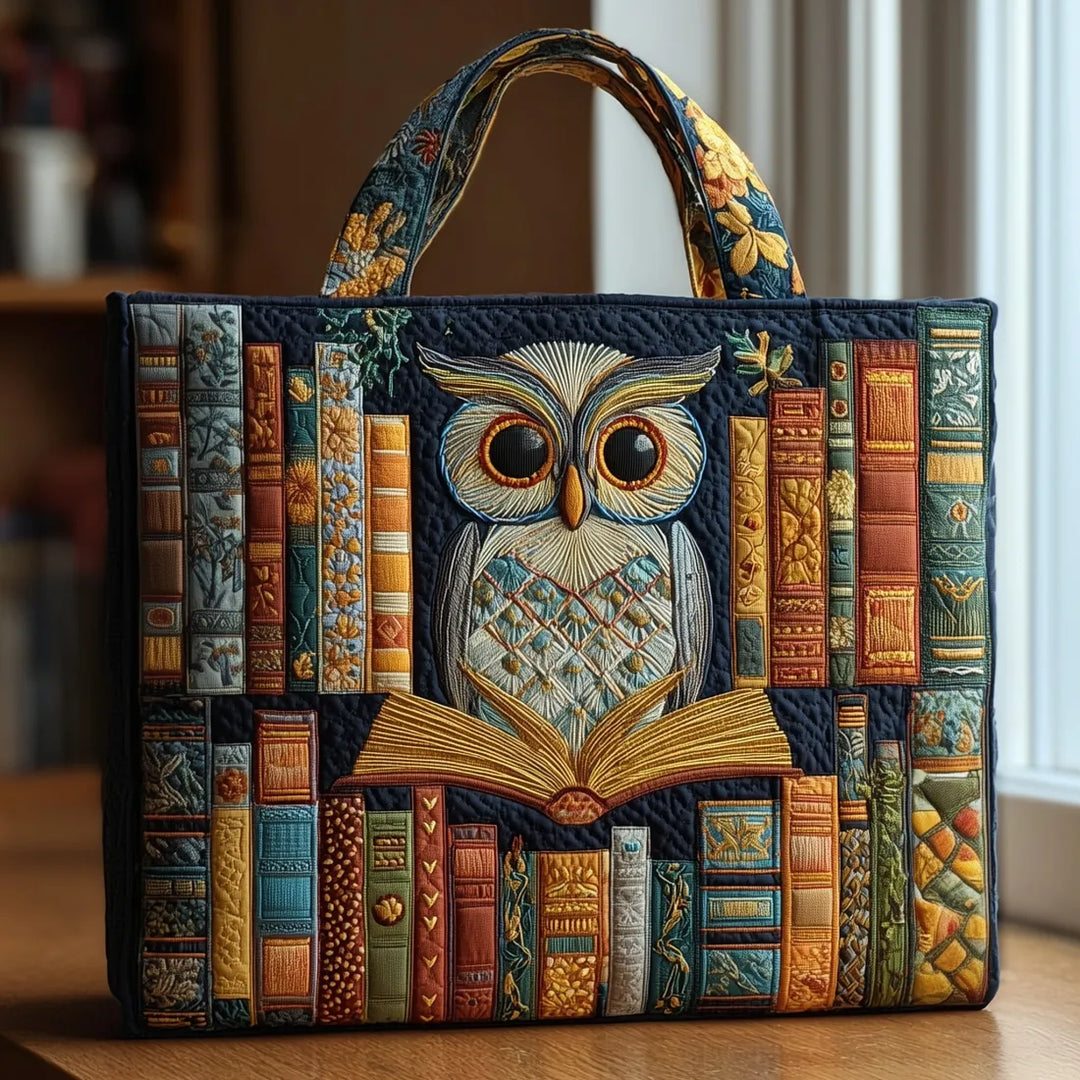 Elizabeth | Stilfuld Multifarvet Ugle Kunst Tote Bag