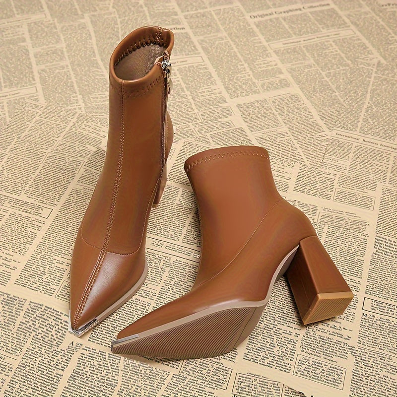 Josephine | Spidse Chunky Heel Ankelstøvler
