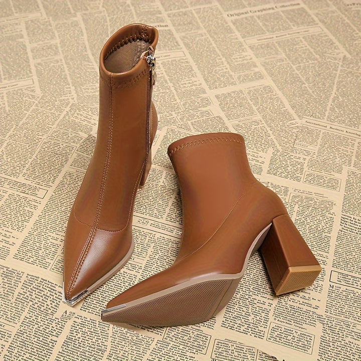 Josephine | Spidse Chunky Heel Ankelstøvler