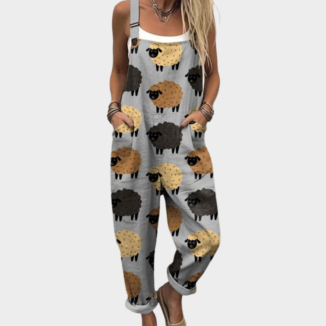 Ofelia | Klassisk Grå Får Kunst Jumpsuit