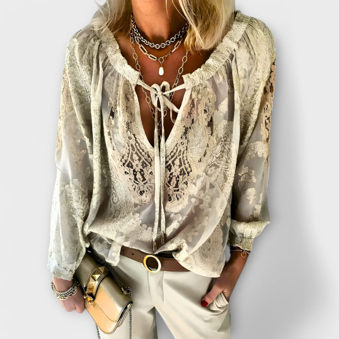 Fleur | Romantisk Slips-krave Bluse