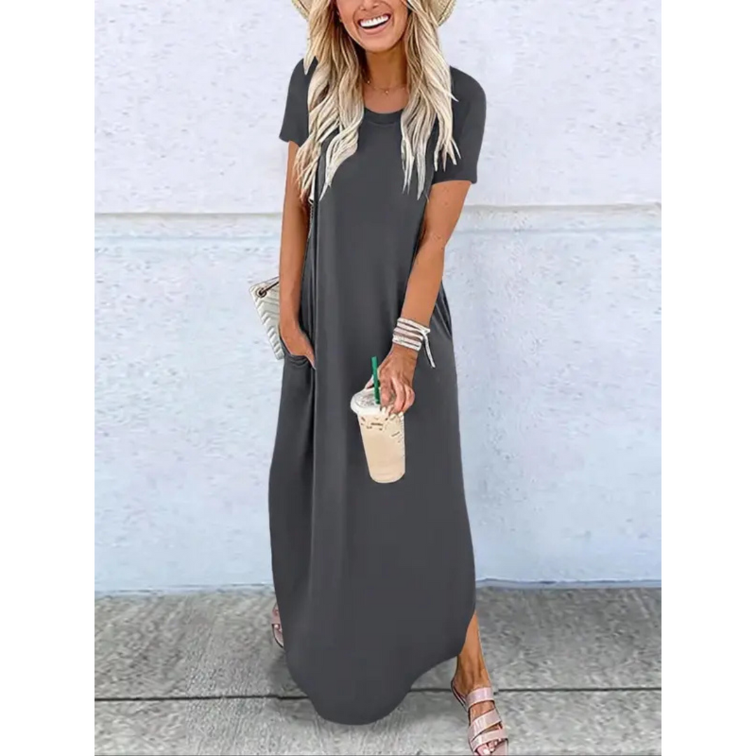 Kaylee | Casual Sommer Rund Hals Maxi Kjole