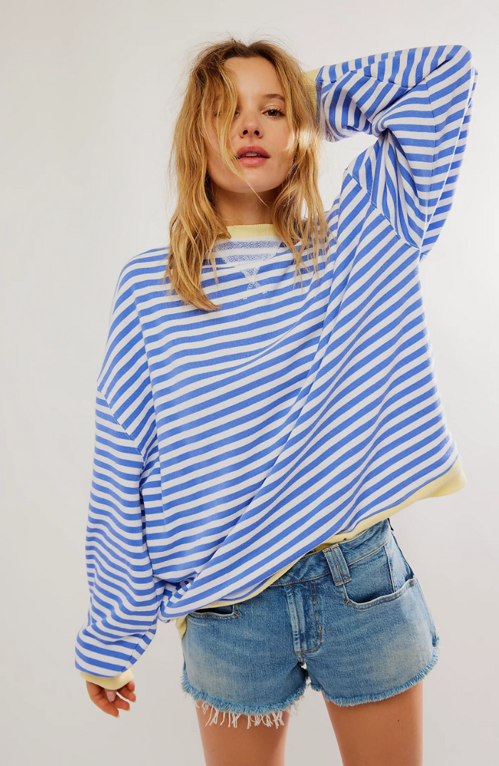 Paula | Stribet Rundhalset Pullover