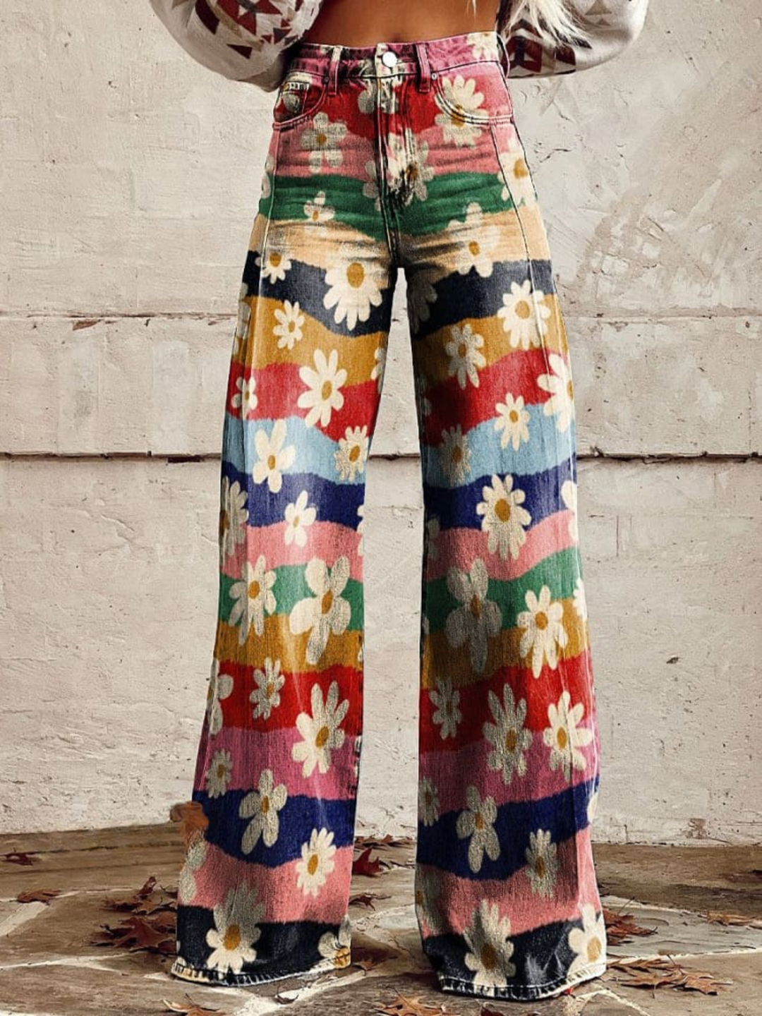 Cynthia | Elegant Multicolor Blomsterbukser