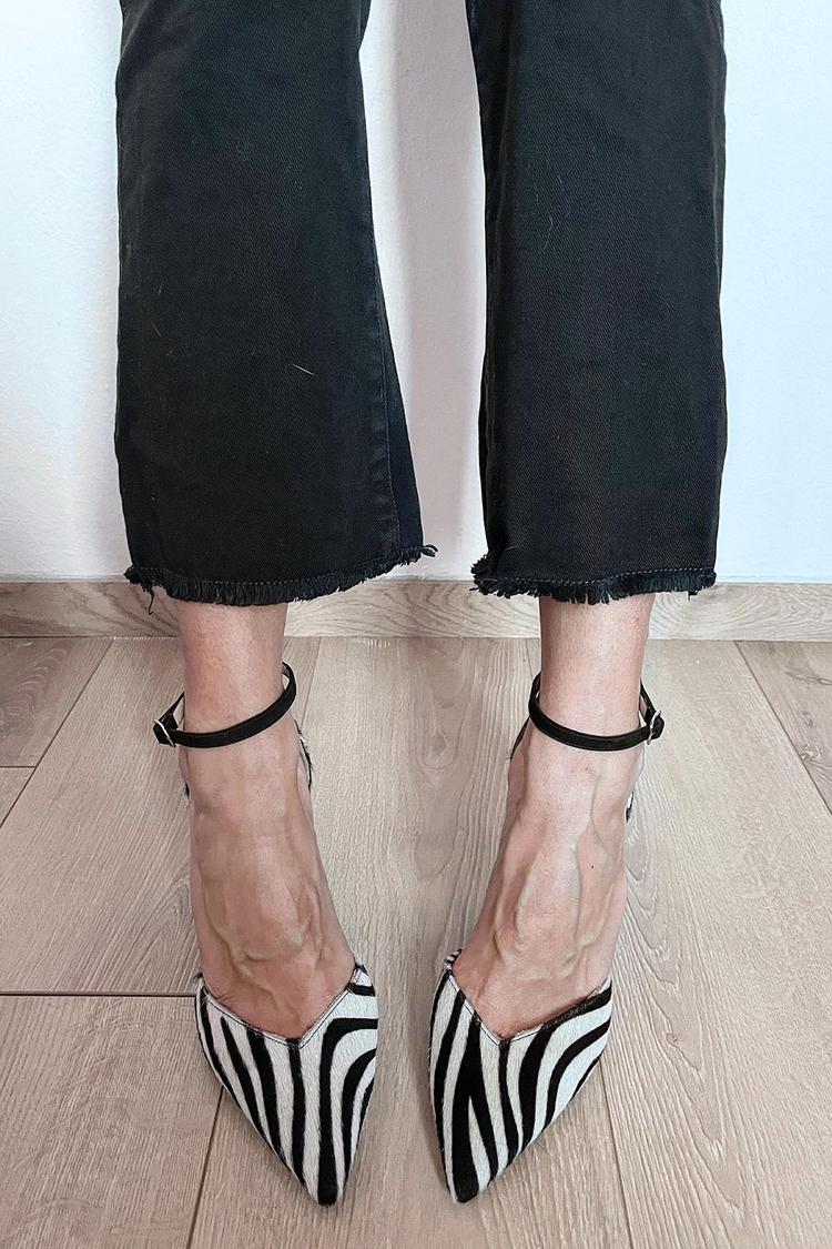 Quinn | Zebra Print Ankelrem Hæle