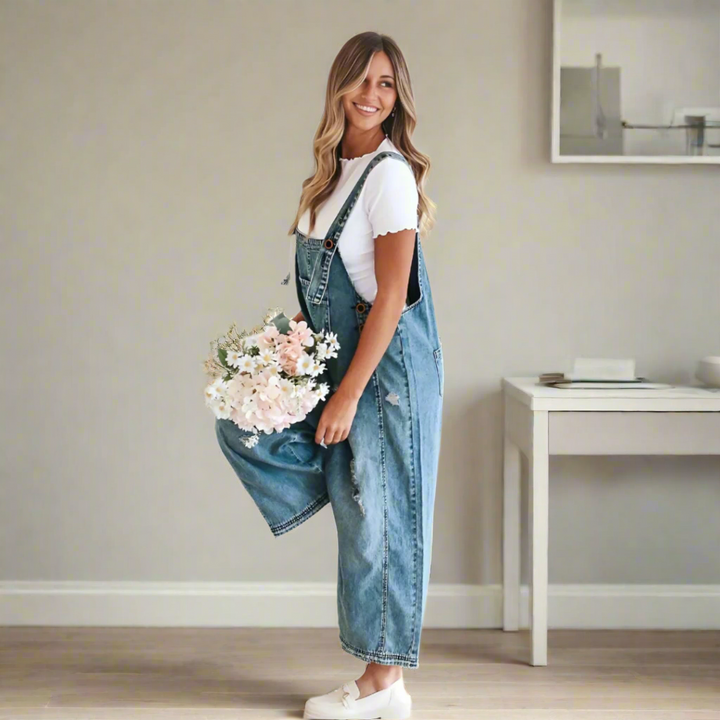 Carmelita | Premium Vintage Stil Ensfarvet Jumpsuit