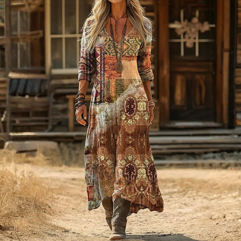 Teresa | Vintage-inspireret langærmet casual kjole