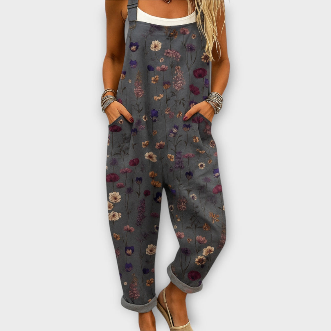 Noelle | Retro Elegant Blomsterprint Jumpsuit