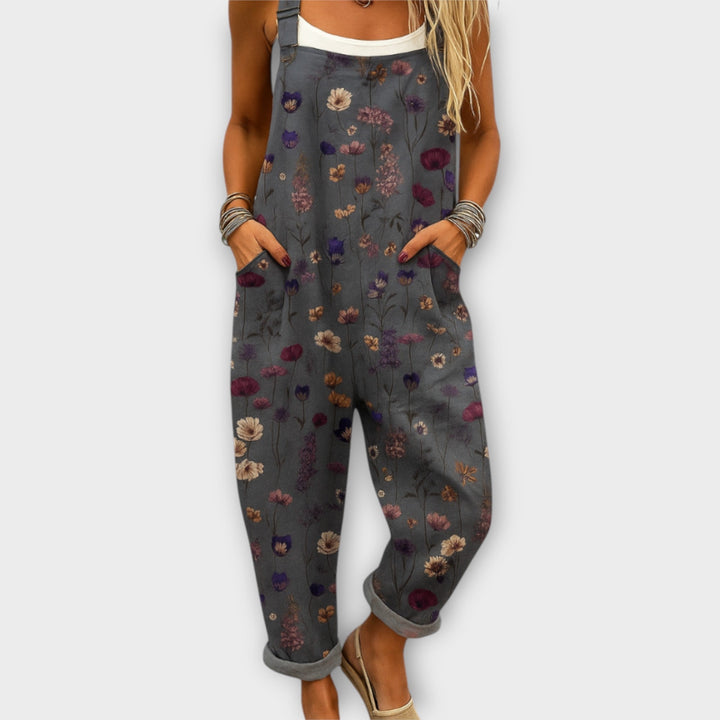 Noelle | Retro Elegant Blomsterprint Jumpsuit