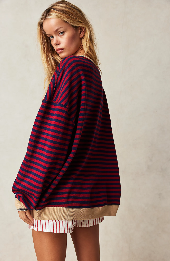 Paula | Stribet Rundhalset Pullover
