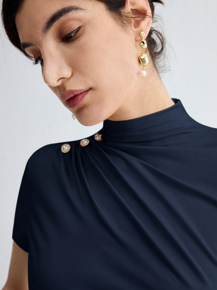 Sienna | Mock Neck Kortærmet Top