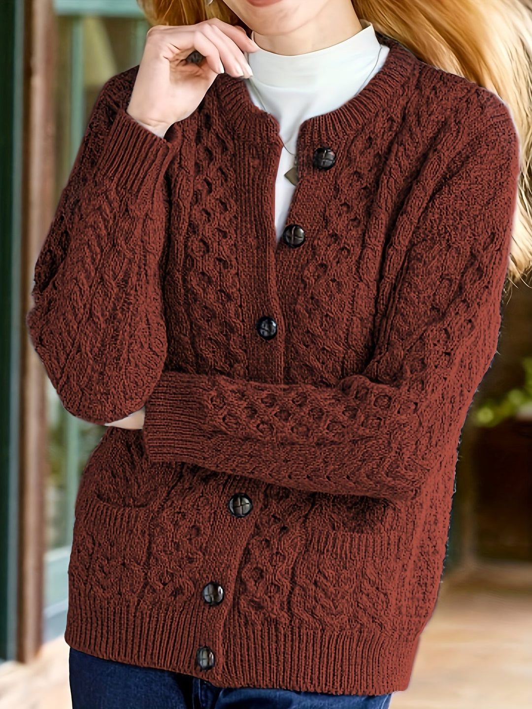 Fern | Tekstureret Knappet Cardigan