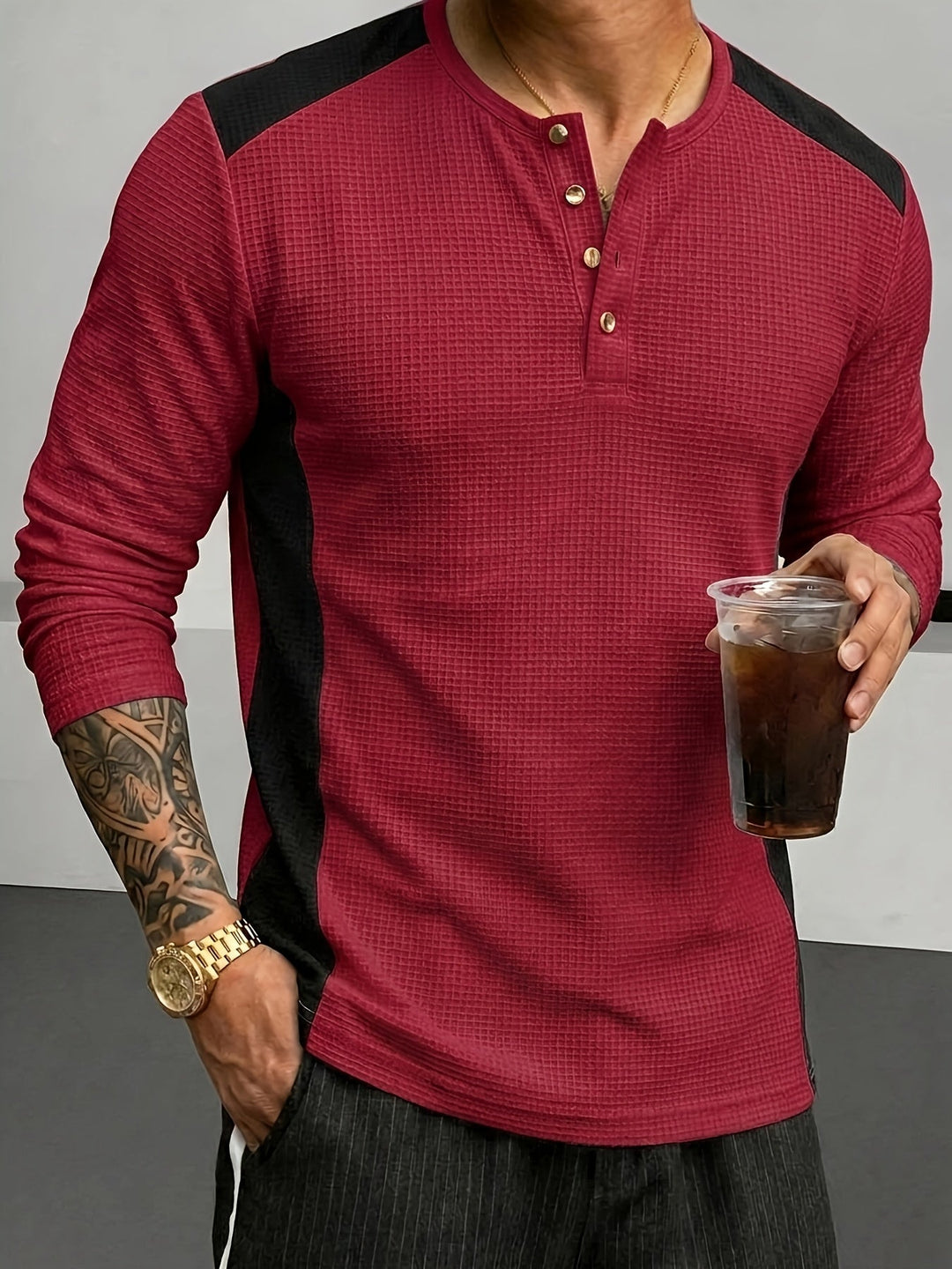 Curtis | Tekstureret Langærmet Henley