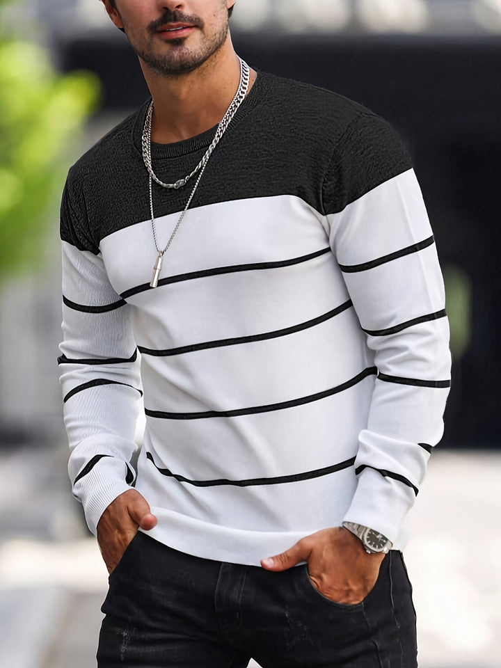 Henry | Stribet Crew Neck Sweater