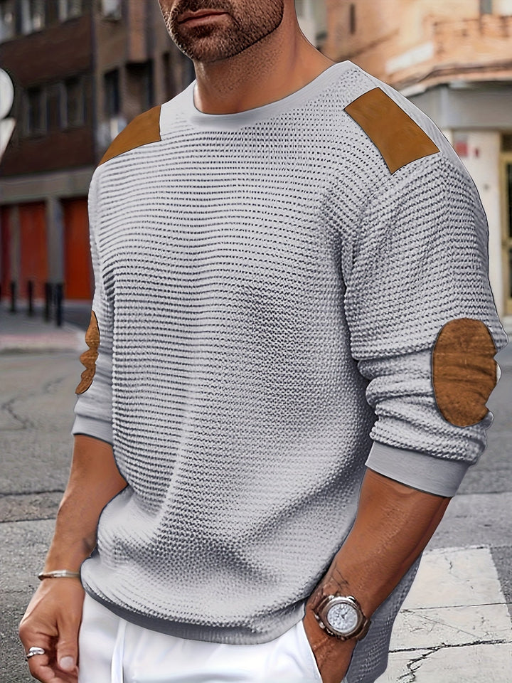 Aaron | Tekstureret Elbow-Patch Pullover