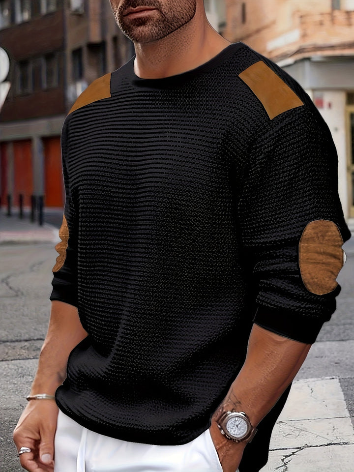 Aaron | Tekstureret Elbow-Patch Pullover