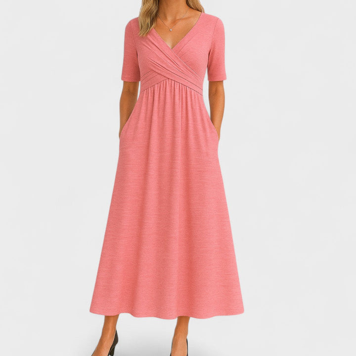 Maddison | Elegant Plisseret Midi Kjole