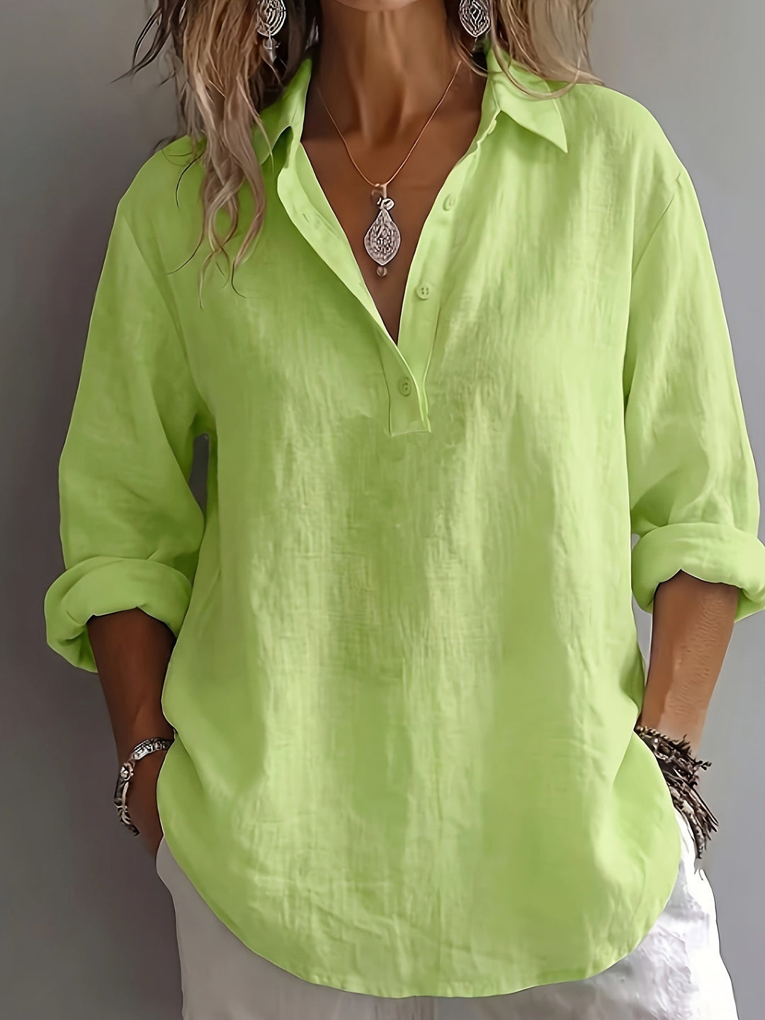 Freya | Afslappet Bluse med Krave