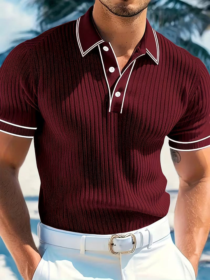 Logan | Farveblokeret Kortærmet Polo Shirt