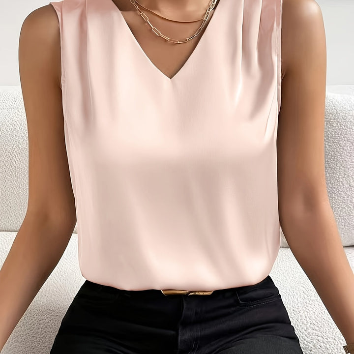 Elsie | Elegant ærmeløs V-hals top