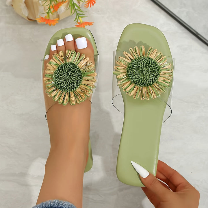 Elise | Blomster Square-Toe Sandaler