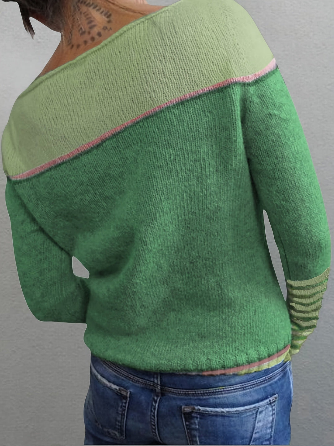 Francesca | Farveblok Båd Hals Sweater