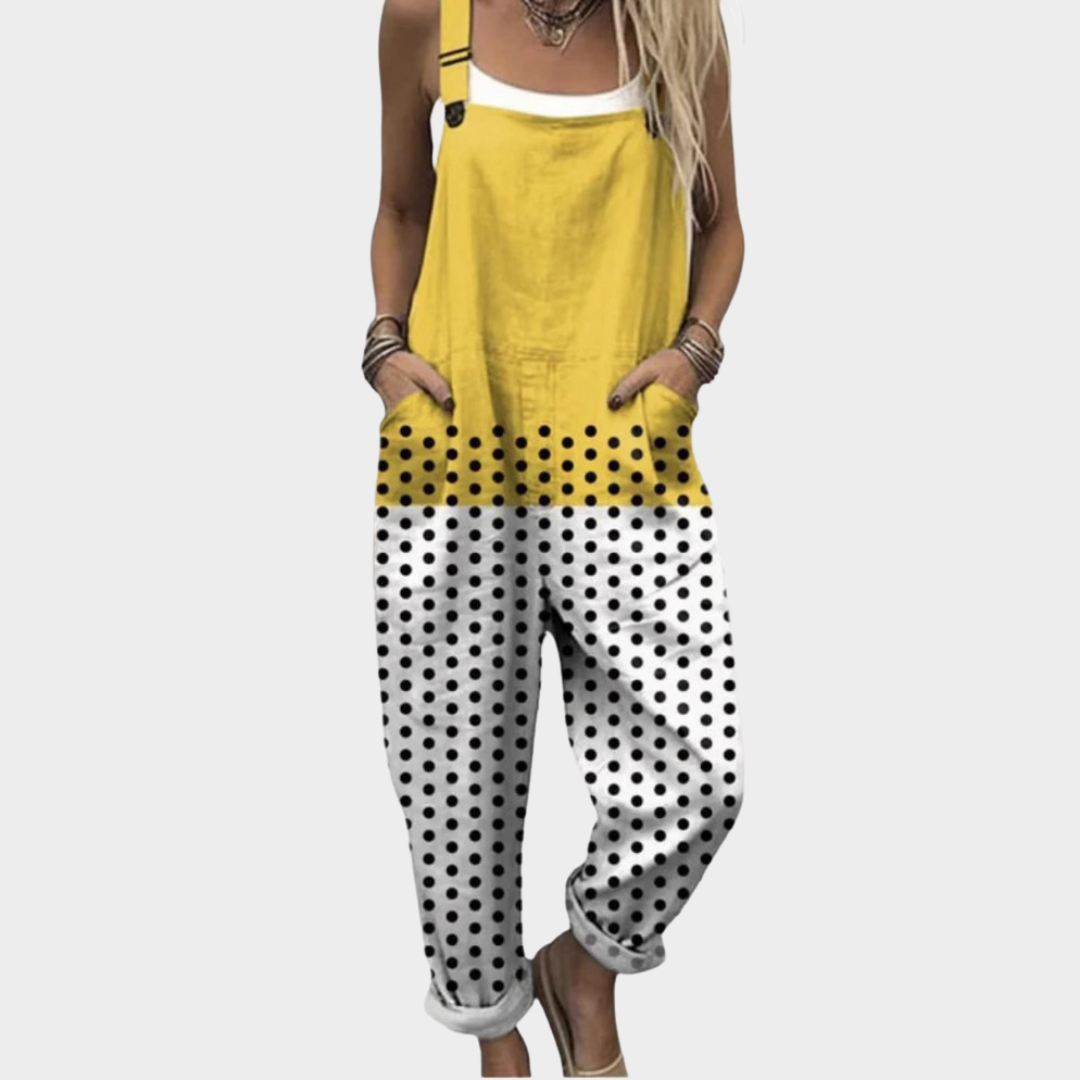Gloria | Stilfuld Multifarvet Prikket Jumpsuit