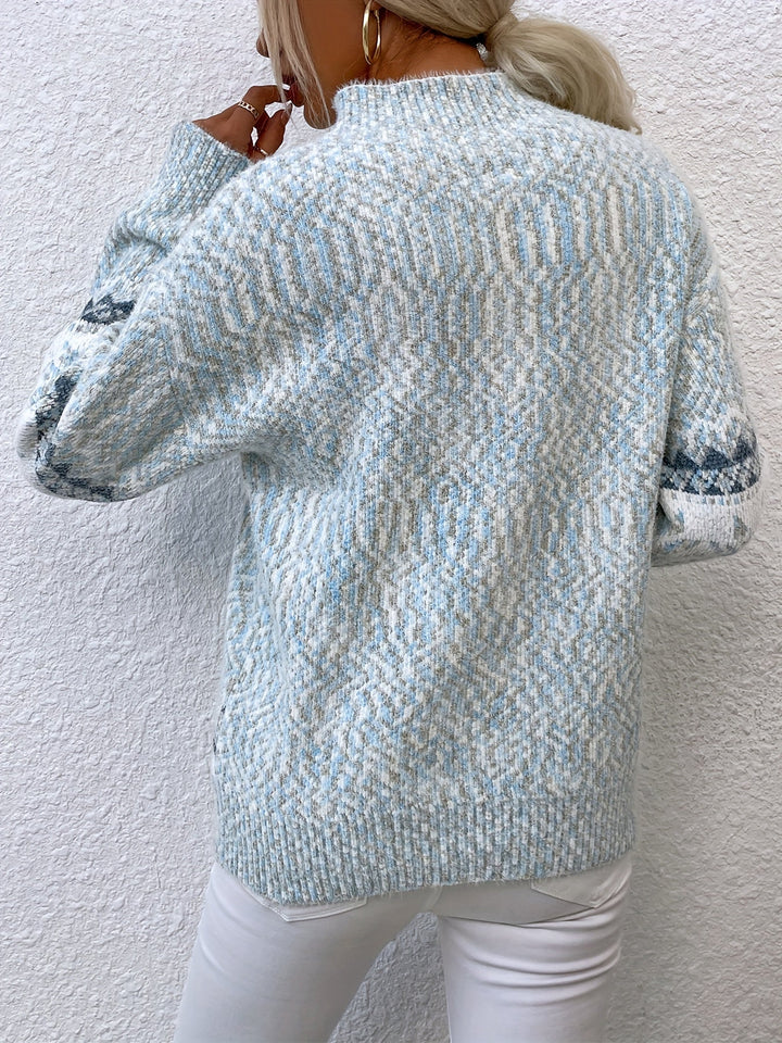 Tamsin | Cozy Snowflake Mock-Neck Sweater