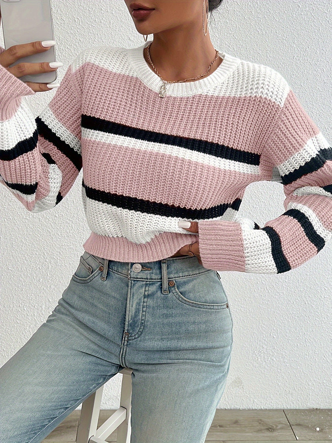 Wren | Farveblok Stribet Sweater
