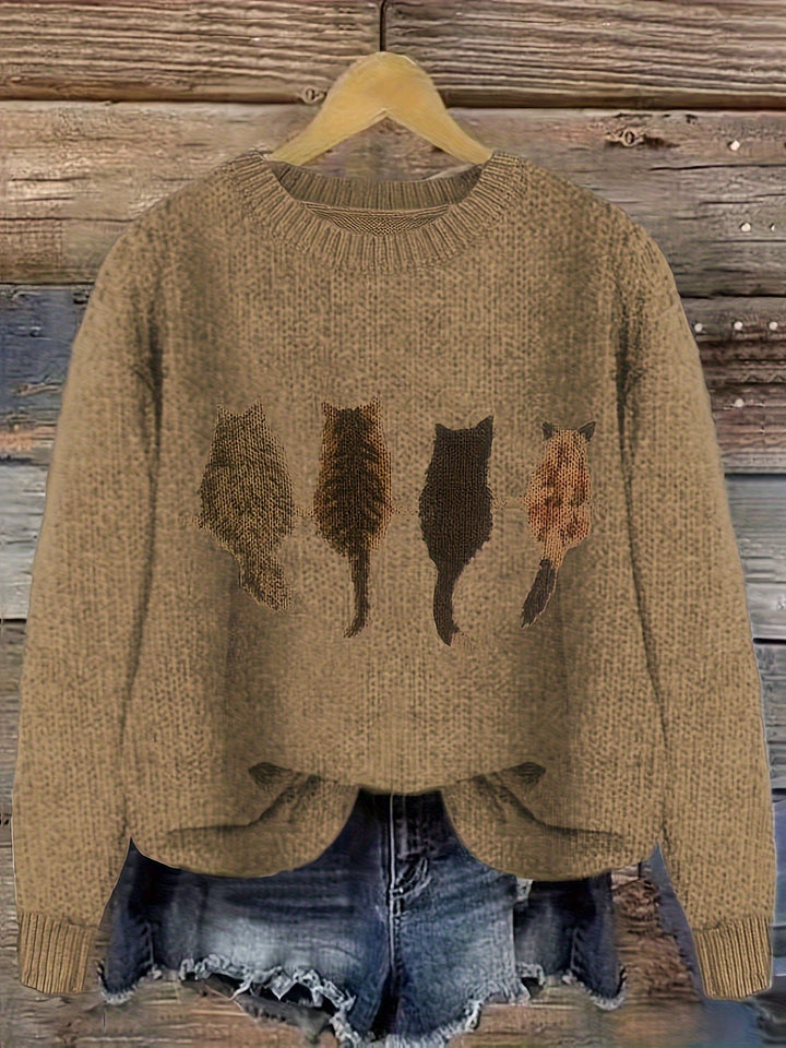 Tamara | Cozy Kat-Print Sweater