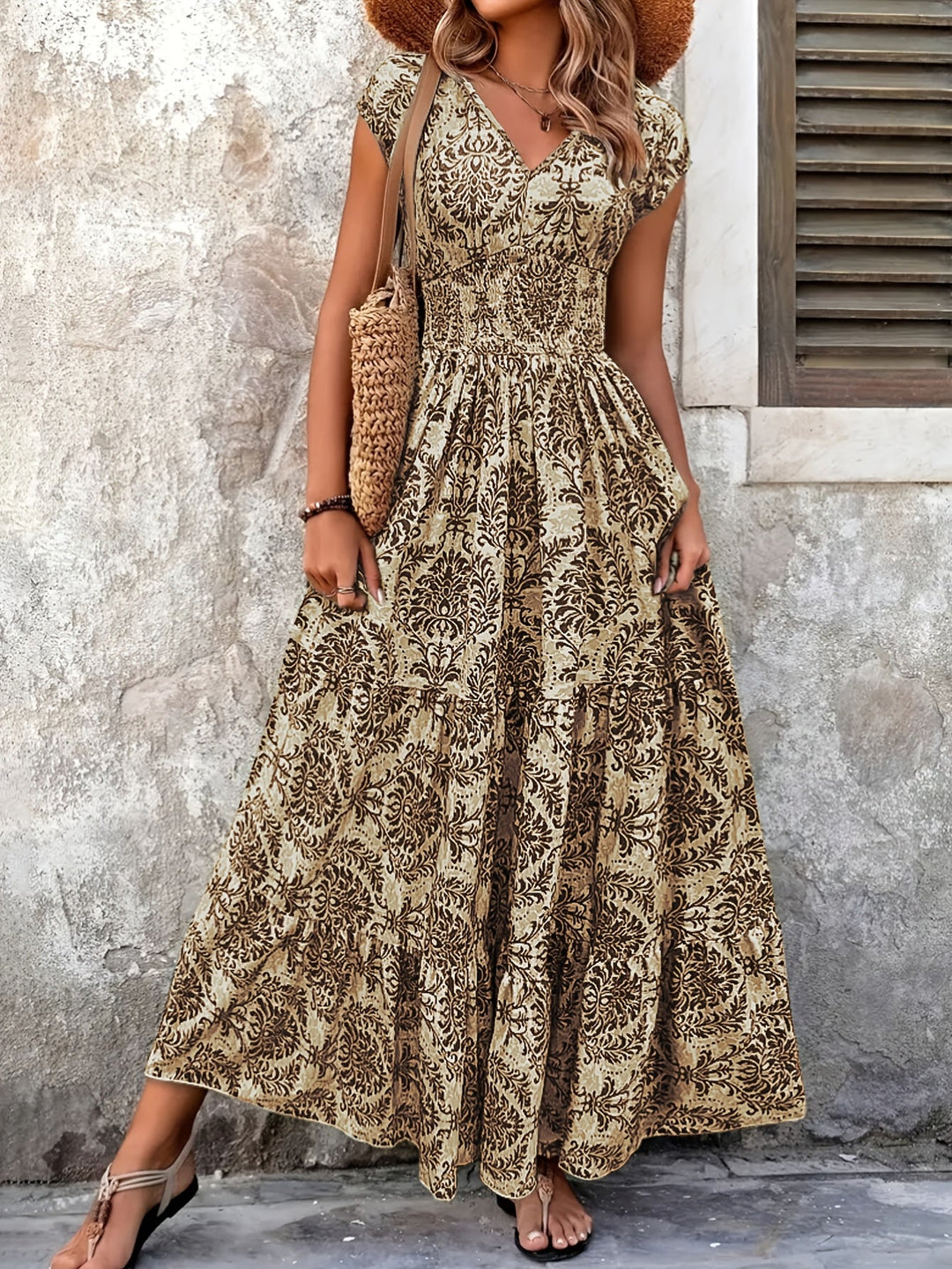 Lorena | Flydende Bohemisk Maxi Kjole