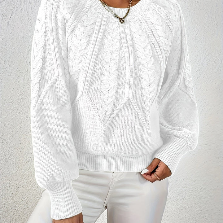 Cassidy | Kabelstrikket Rundhalset Sweater