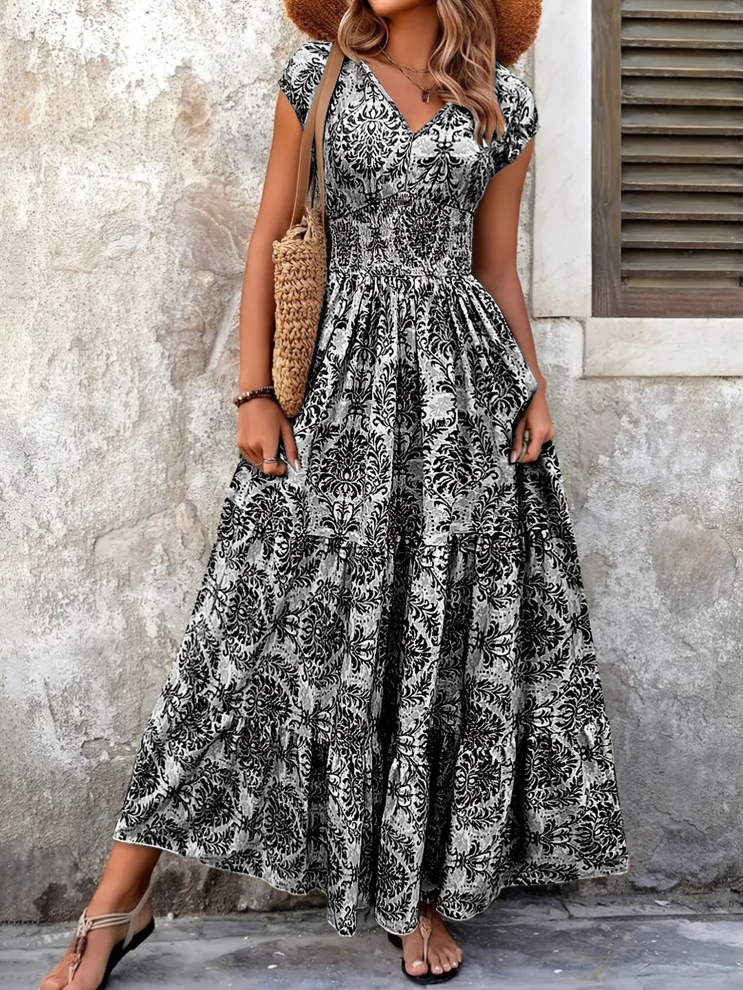 Lorena | Flydende Bohemisk Maxi Kjole