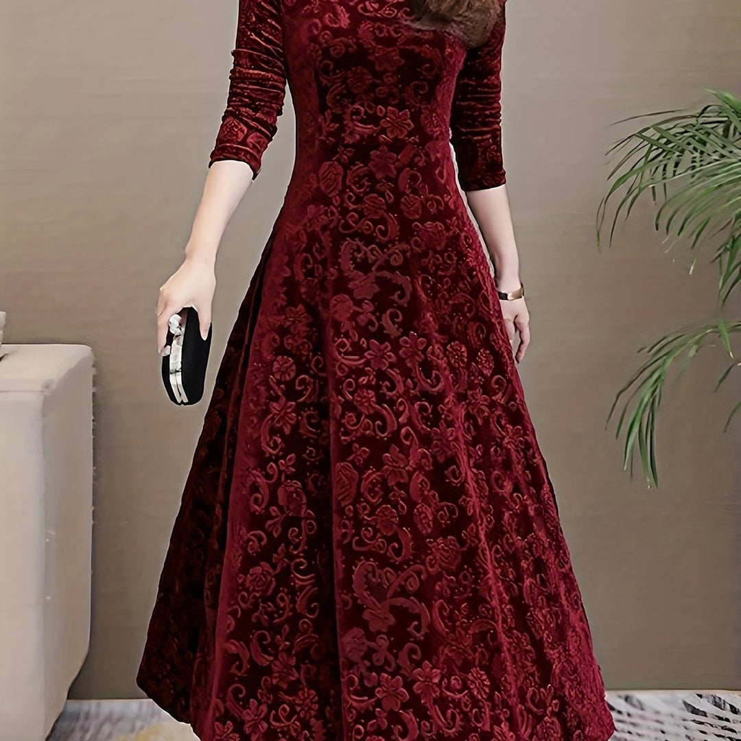 Adeline | Elegant Langærmet Midi Kjole